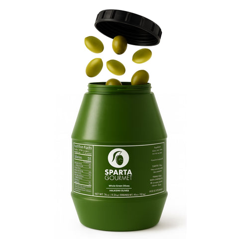 Grüne Halkidiki Oliven mit Stein 2 kg – Sparta Gourmet Premium Qualität aus Griechenland