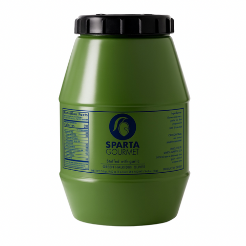Grüne Oliven gefüllt mit Knoblauch 2 kg – Sparta Gourmet Premium Qualität aus Griechenland