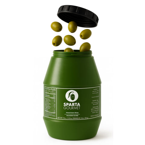 Grüne Halkidiki Oliven ohne Stein 2 kg – Sparta Gourmet Premium Qualität aus Griechenland