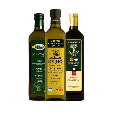 Kennenlern-Set 3x 1-Liter-Flaschen extra natives Olivenöl aus Kreta von Orino Proistakis & Elea Creta