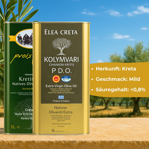 Olivenöl Bundle 2x5L aus Kreta extra nativ – Elea Creta P.D.O. Kolymvari & Proistakis Family