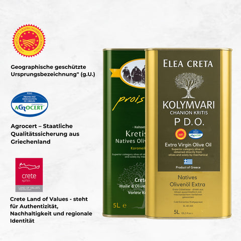 Olivenöl Bundle 2x5L aus Kreta extra nativ – Elea Creta P.D.O. Kolymvari & Proistakis Family