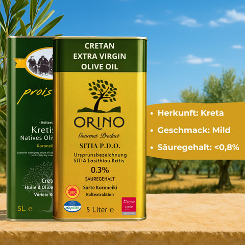 Proistakis Bundle 2x5L extra nativ Olivenöl aus Kreta – Orino Sitia PDO 0,3% & Proistakis Family