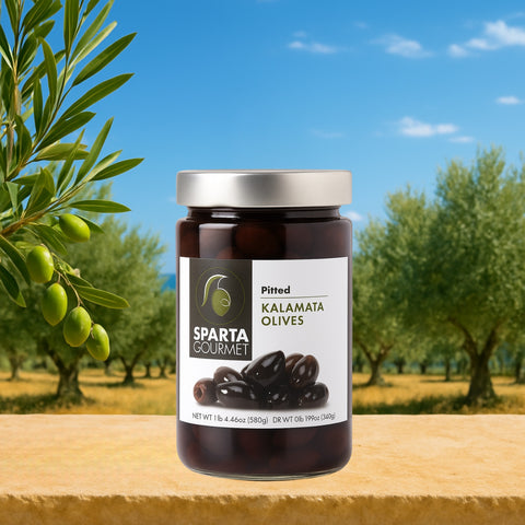 Sparta Gourmet Genuss-Bundle – 1L Olivenöl extra nativ + 2x entsteinte Oliven 590g