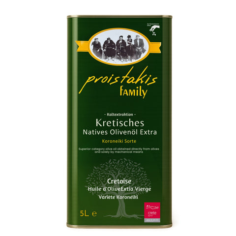 Extra natives Olivenöl aus Kreta im 5-Liter-Kanister von Proistakis Bros.