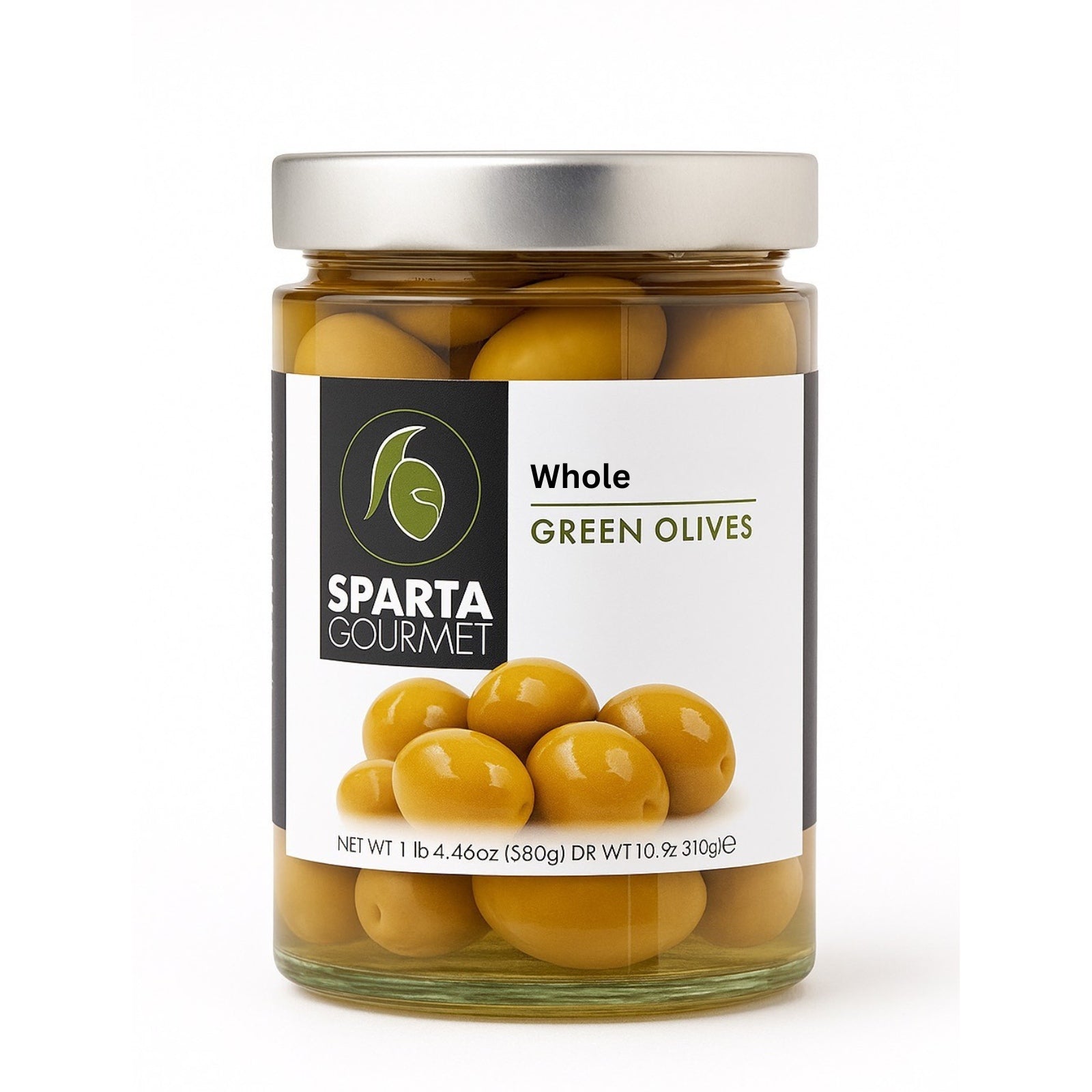 Grüne Oliven mit Stein im Glas 310g – Sparta Gourmet Premium Qualität aus Griechenland