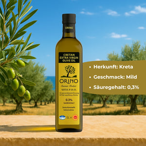 Griechisches Olivenöl P.D.O. Kreta 0,3% - 1,0l Proistakis Orino