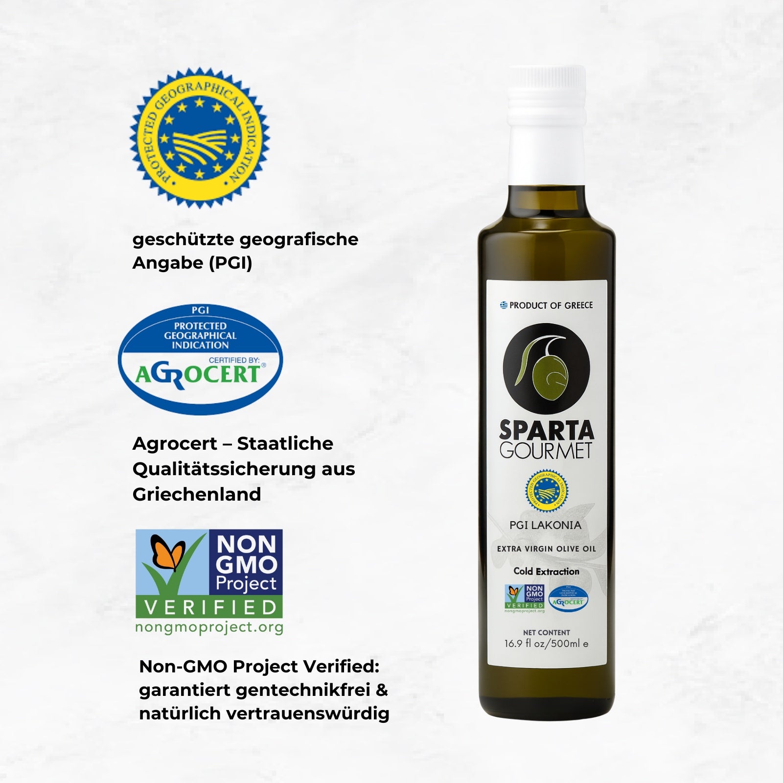 Extra Natives Olivenöl aus Griechenland g.g.A. Lakonia 500ml – Sparta Gourmet