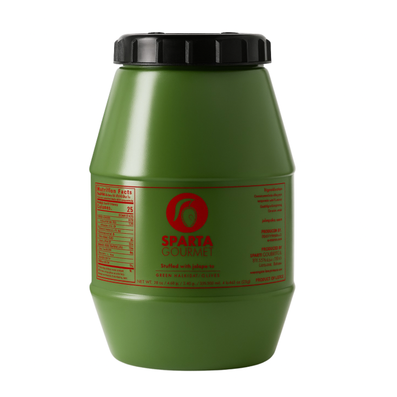Grüne Oliven gefüllt mit Jalapeños 2 kg – Sparta Gourmet Premium Qualität aus Griechenland