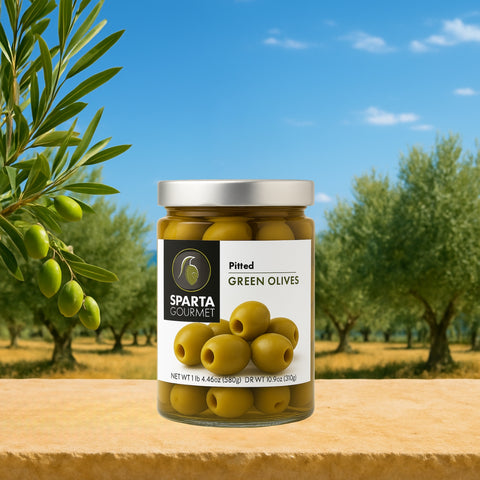 Grüne Oliven ohne Stein im Glas 280g – Sparta Gourmet Premium Qualität aus Griechenland