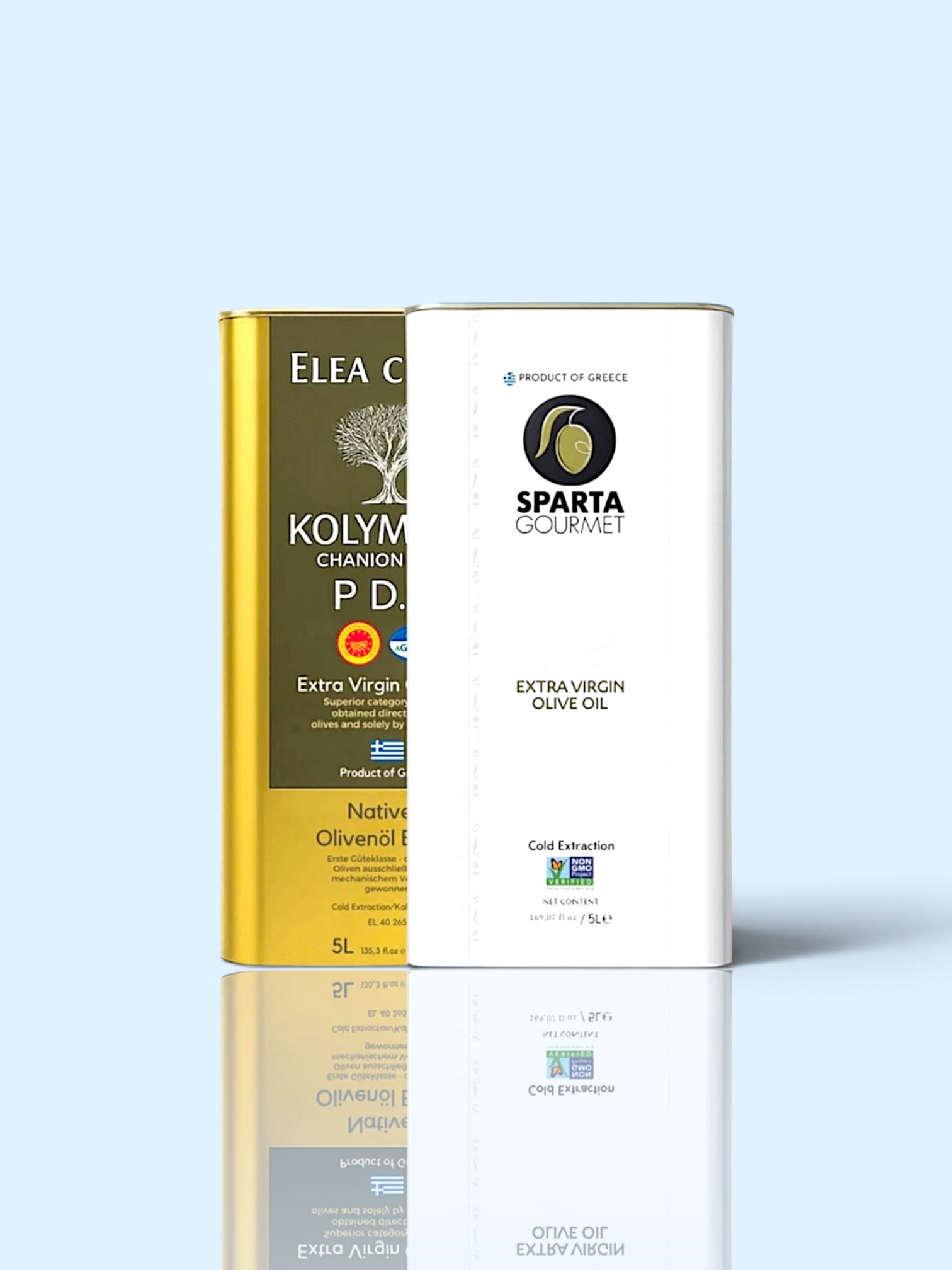 Griechisches Olivenöl Extra Nativ Bundle 2x5L – PDO Kreta & Peloponnes | Elea Creta Kolymvari & Sparta Gourmet