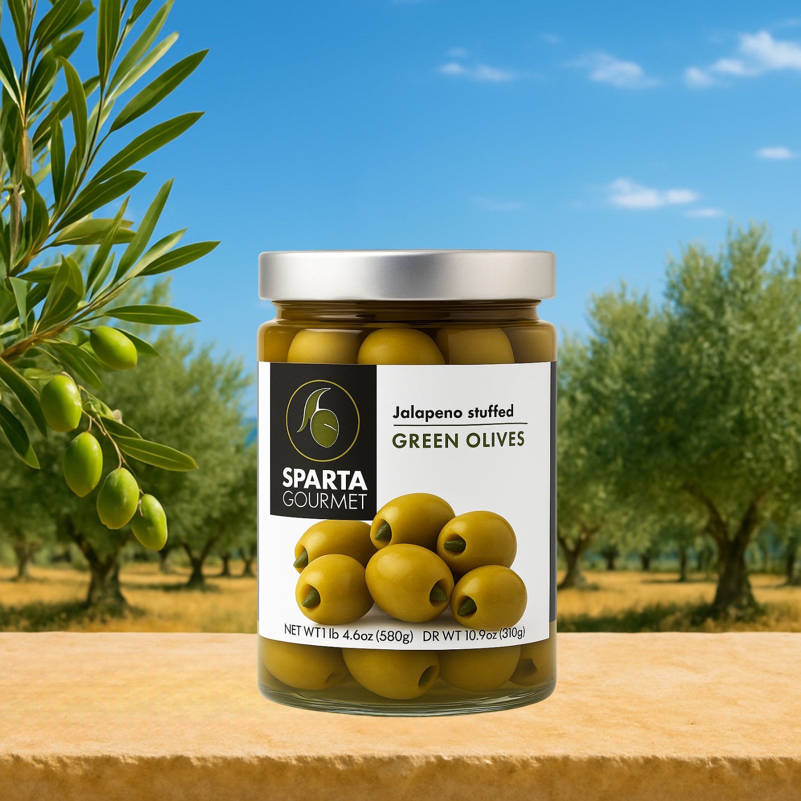 Sparta Gourmet Genuss-Bundle – 3x 1L Olivenöl extra nativ + 3 Gläser Premium-Oliven (gesamt 960 g)