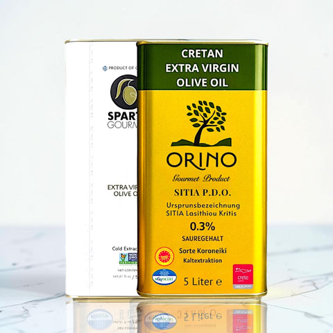 Griechisches Olivenöl Extra Nativ Bundle 2x5L – PDO Kreta & Peloponnes | Orino Proistakis & Sparta Gourmet