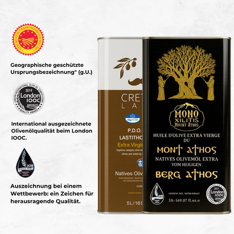 Premium-Bundle 2x5L Olivenöl extra nativ – Kreta & Berg Athos