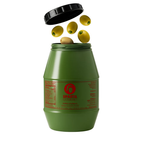 Grüne Oliven gefüllt mit Jalapeños 2 kg – Sparta Gourmet Premium Qualität aus Griechenland