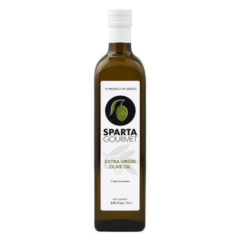Griechisches Olivenöl Extra Nativ 1L Glasflasche – Sparta Gourmet, kaltgepresst aus Peloponnes
