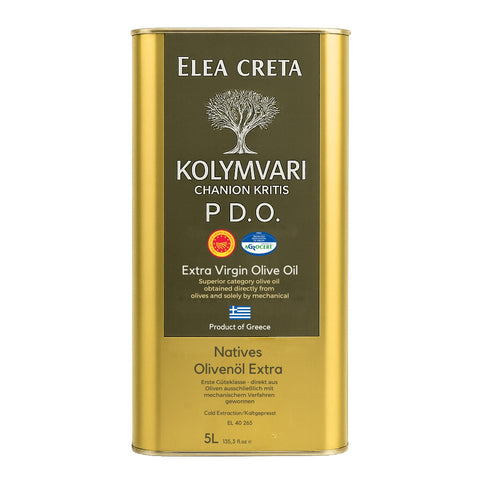 Extra natives Olivenöl aus Kolymvari Kreta im 5-Liter-Kanister von Elea Creta mit PDO-Zertifizierung