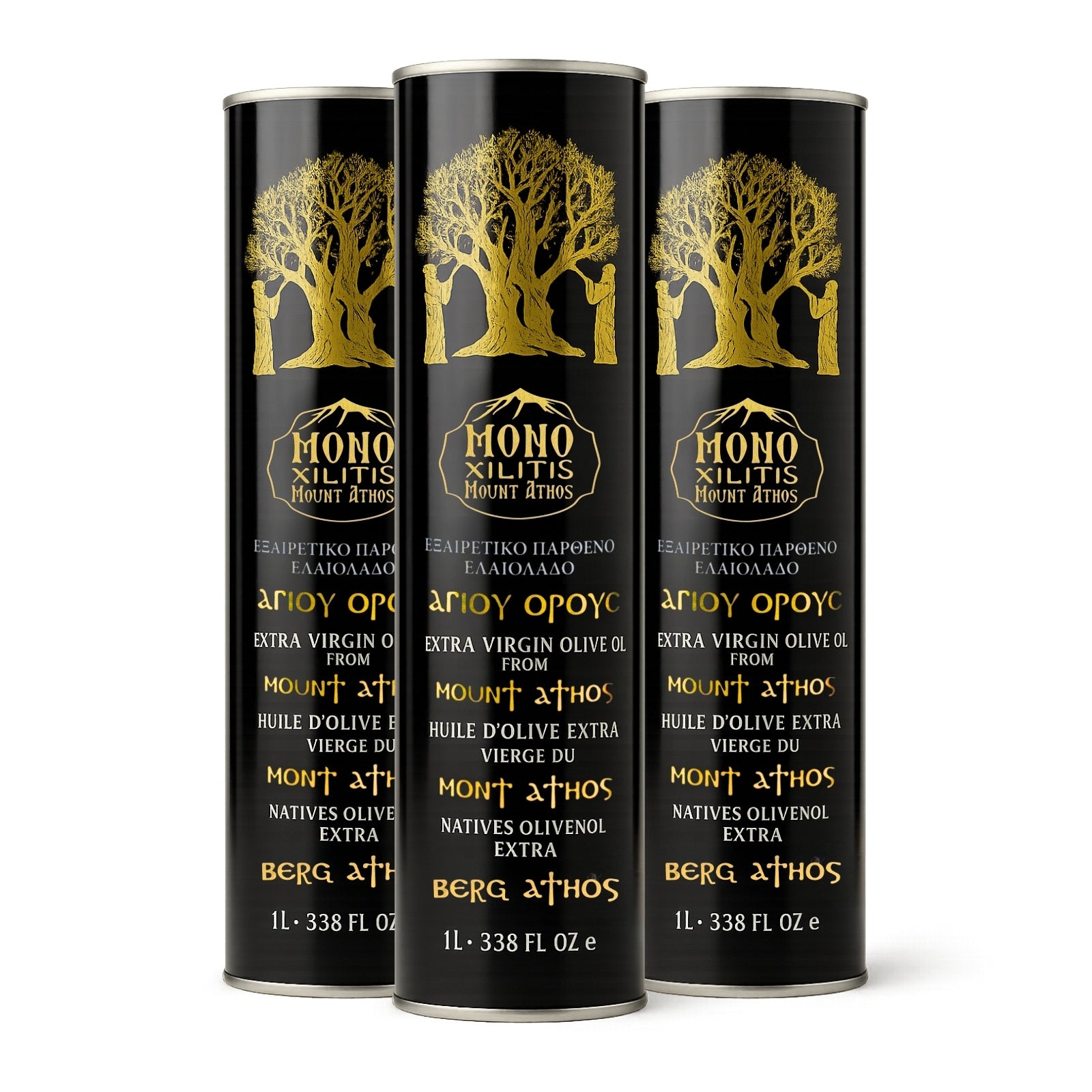 Set mit drei 1-Liter-Dosen extra natives Olivenöl vom Berg Athos