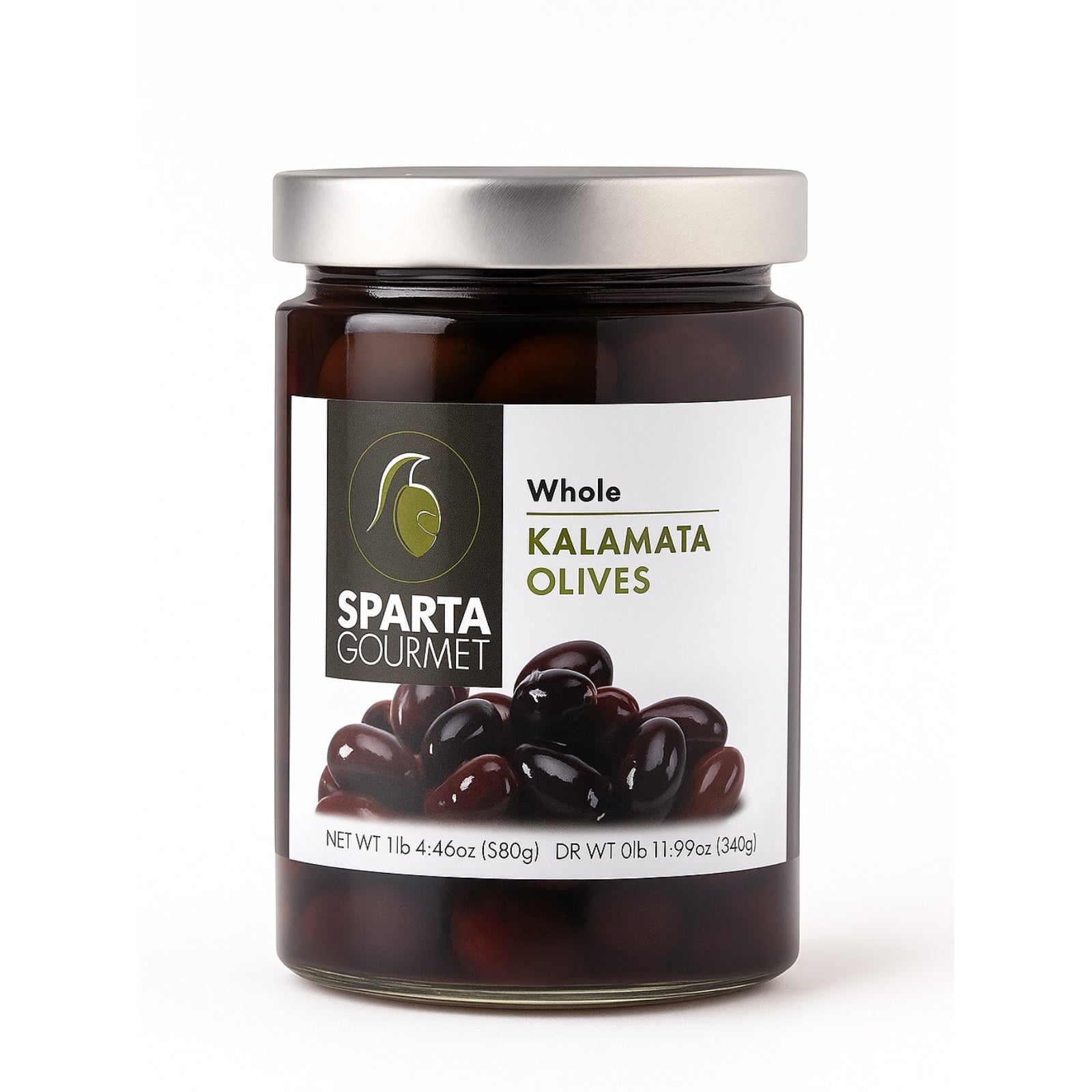 Kalamata Oliven mit Stein 340g - Sparta Gourmet Premium Qualität aus Griechenland